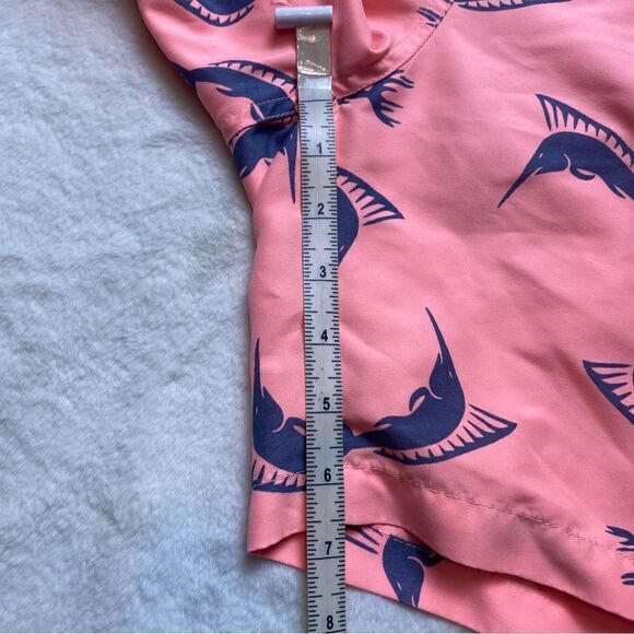 Chubbies Swim Trunks Peach Colored Blue Sword Fish Size Large - Picture 14 of 15